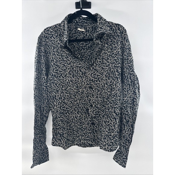 Agnes B. Other - Vintage Agnes B. Homme Floral Shirt -42- 100% Cotton Black Blue